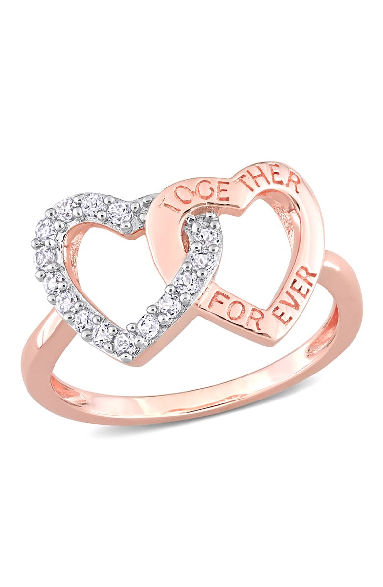 Julianna B. White Topaz Heart Interlocked Ring, Main, color, White Topaz