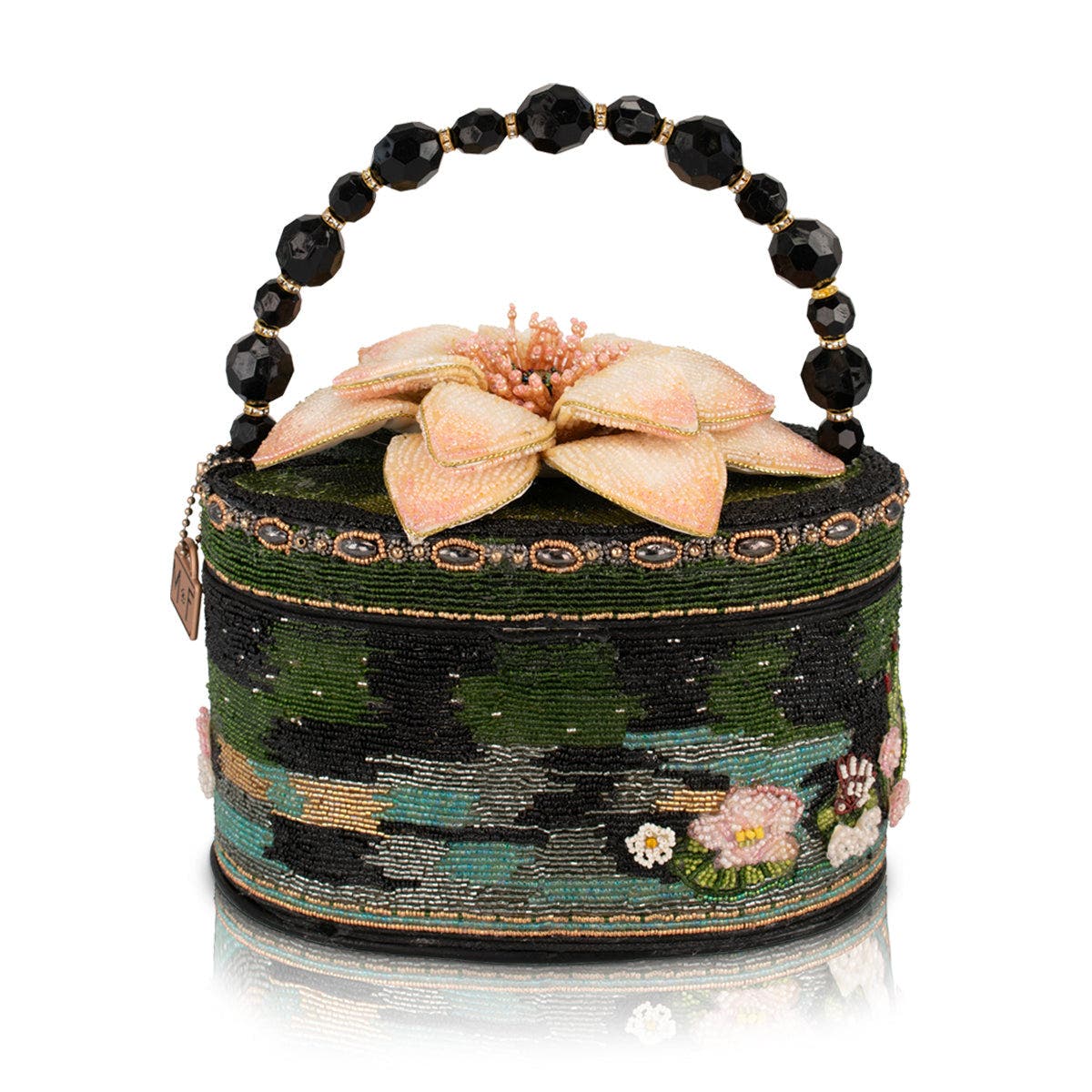 Floating Lotus Top Handle Handbag, Alternate, color, Green