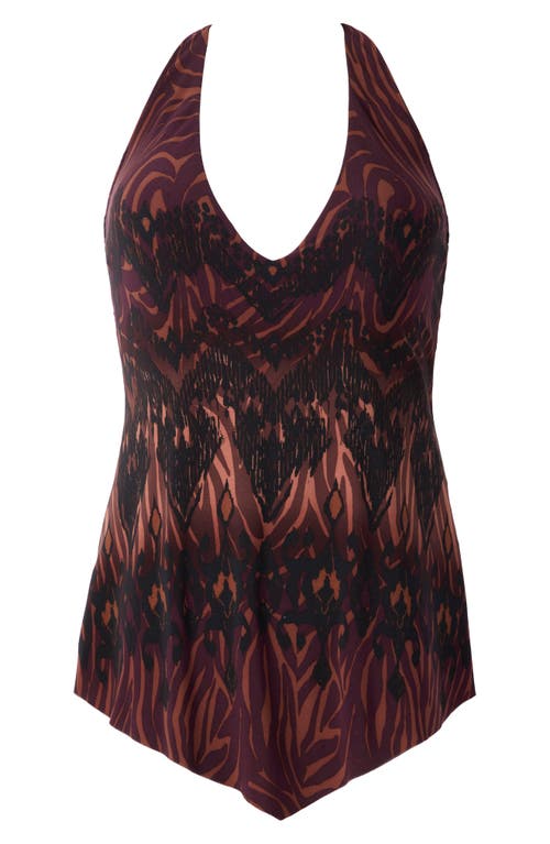 Magicsuit ® Zabra Taylor Skirted One-piece Swimsuit In Brown Multi