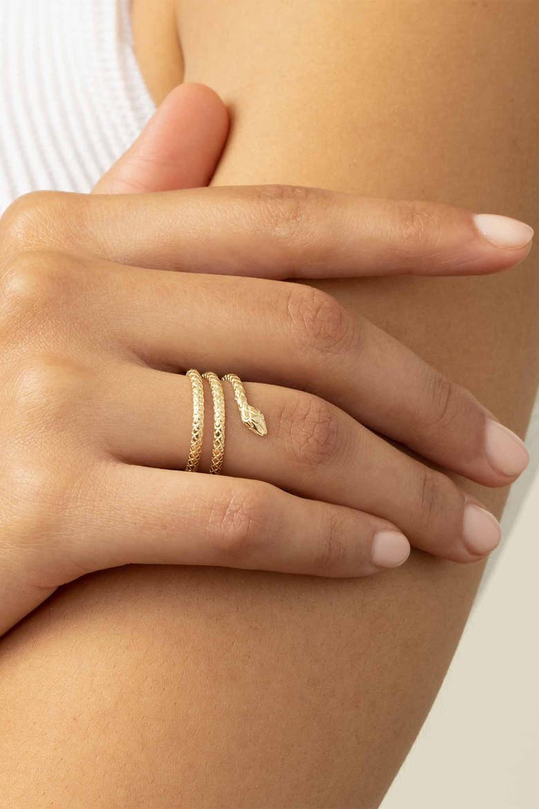 14K Gold Snake Charmer Ring, Alternate, color, Yellow Gold