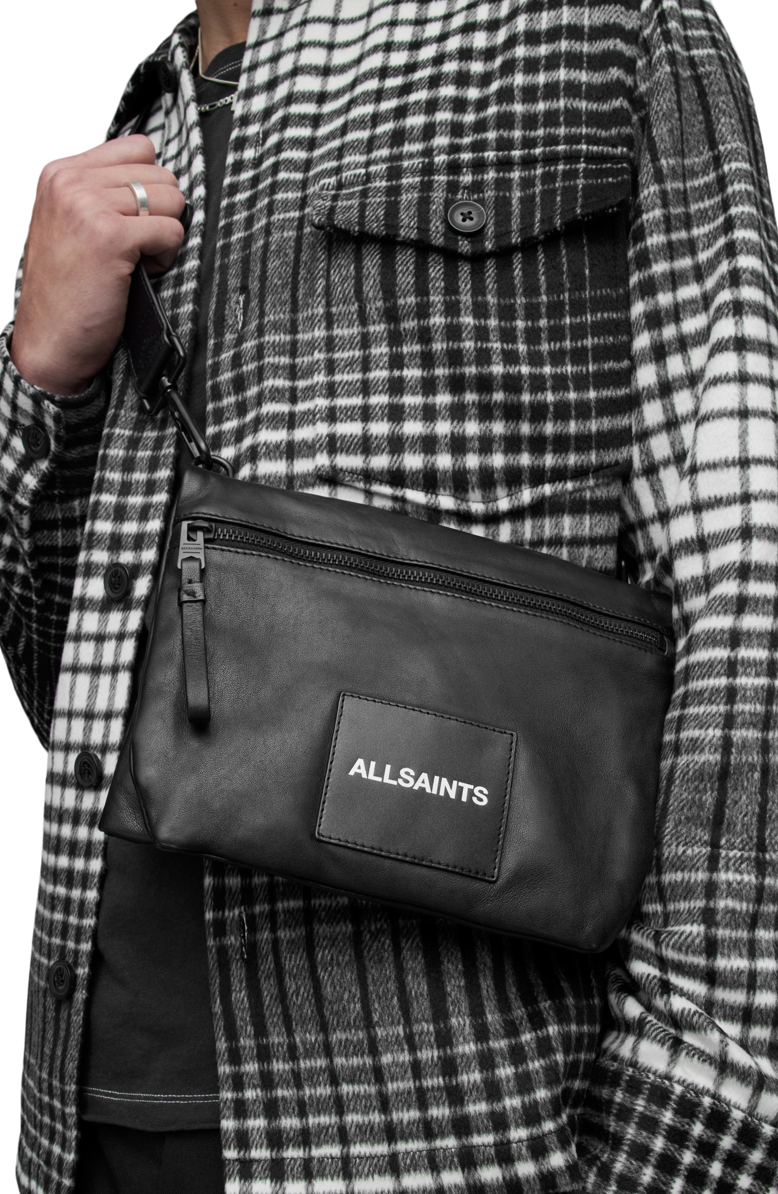 AllSaints Leather Crossbody Bag, Alternate, color, 