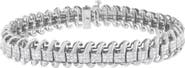 Haus of Brilliance 14K White Gold 5.0 Cttw Diamond  Wavy S-Link Tennis Bracelet