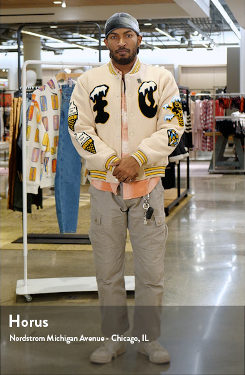 Flap Jack Wool Blend Letterman Jacket, sales video thumbnail