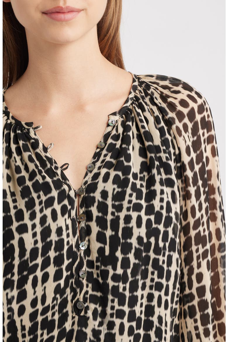 Indi Shibori Spot Peasant Top, Alternate, color, SPOTTED SHIBORI