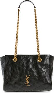 Saint Laurent Small Niki Matelassé Leather Shopping Tote