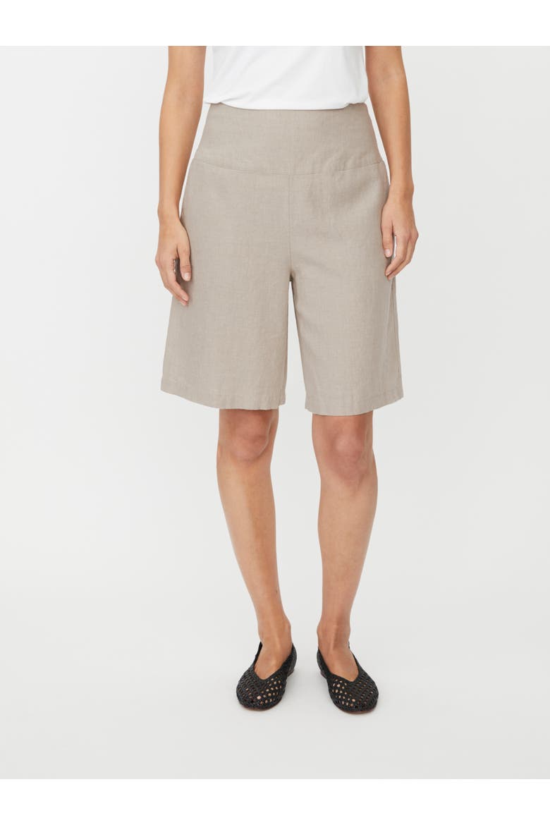 Mapinja Smock Waist Linen Shorts, Main, color, Natural