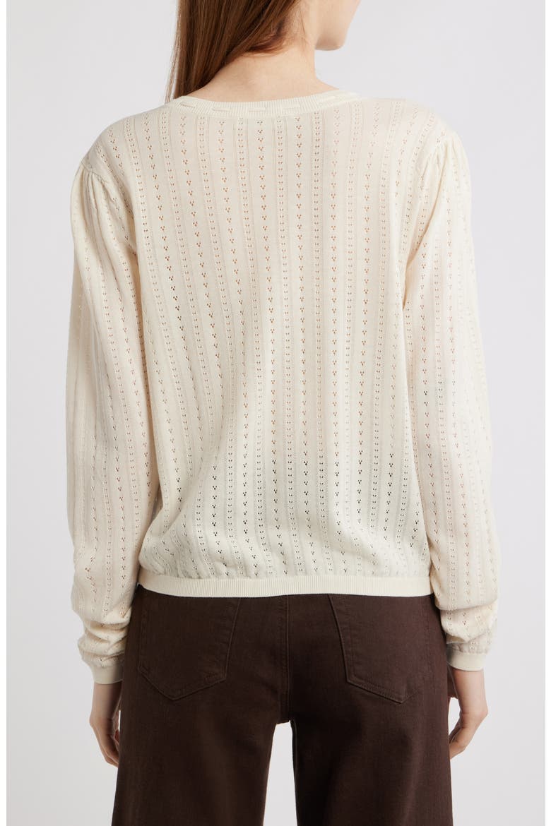 Cotton & Modal Pointelle Cardigan, Alternate, color, CREAM