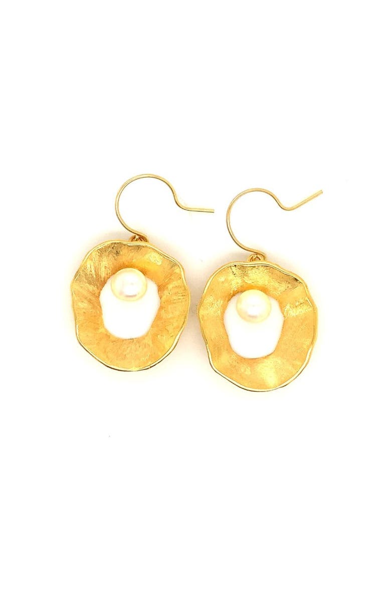 Esin Akan Sea & Moon Medium Earring, Sterling Silver with Gold Plate, Main, color, Gold Plated
