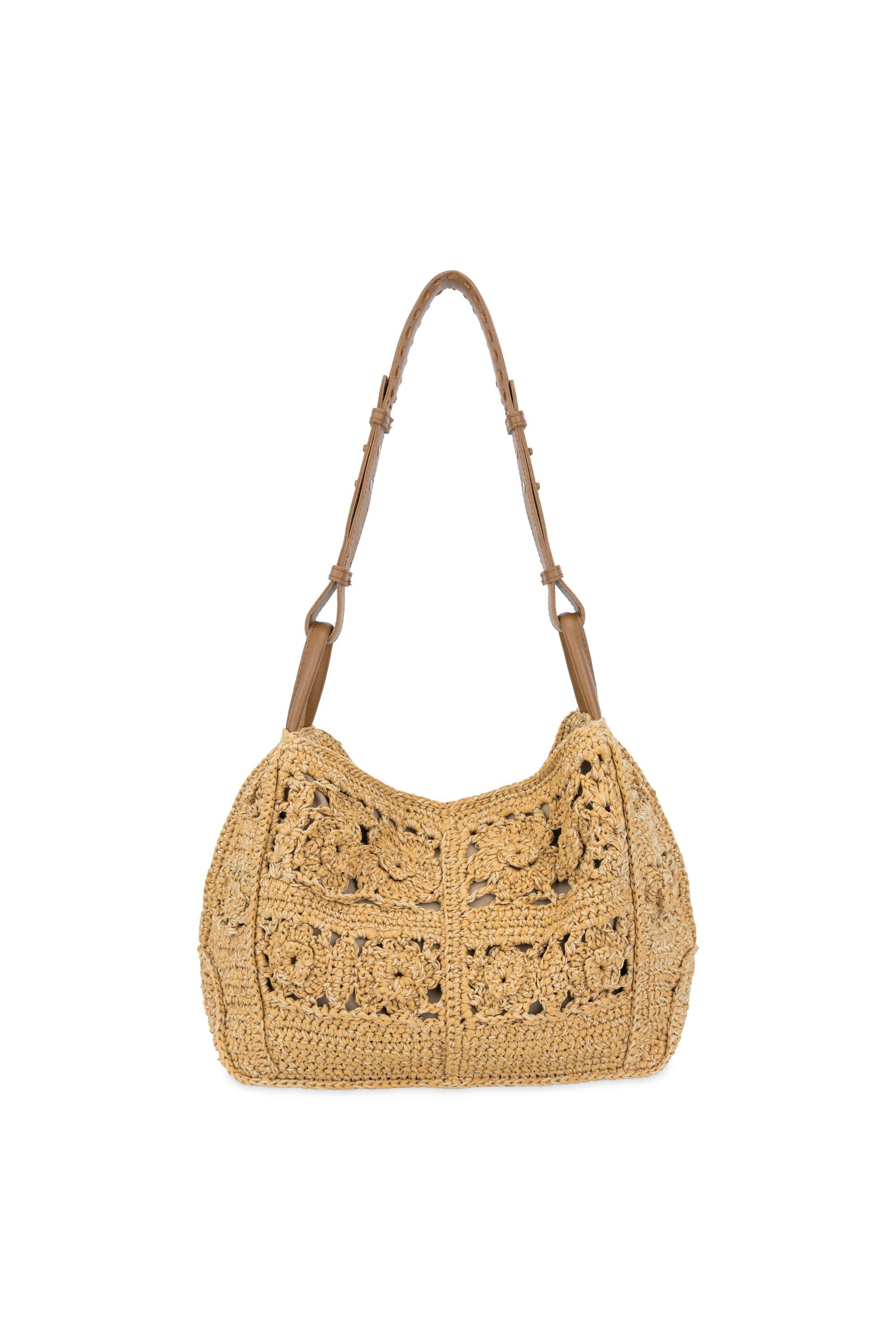 The Sak Los Feliz Hobo Hand Crochet Bag, Alternate, color, Natural Tonal Flower