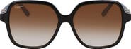FERRAGAMO 57mm Gradient Rectangular Sunglasses