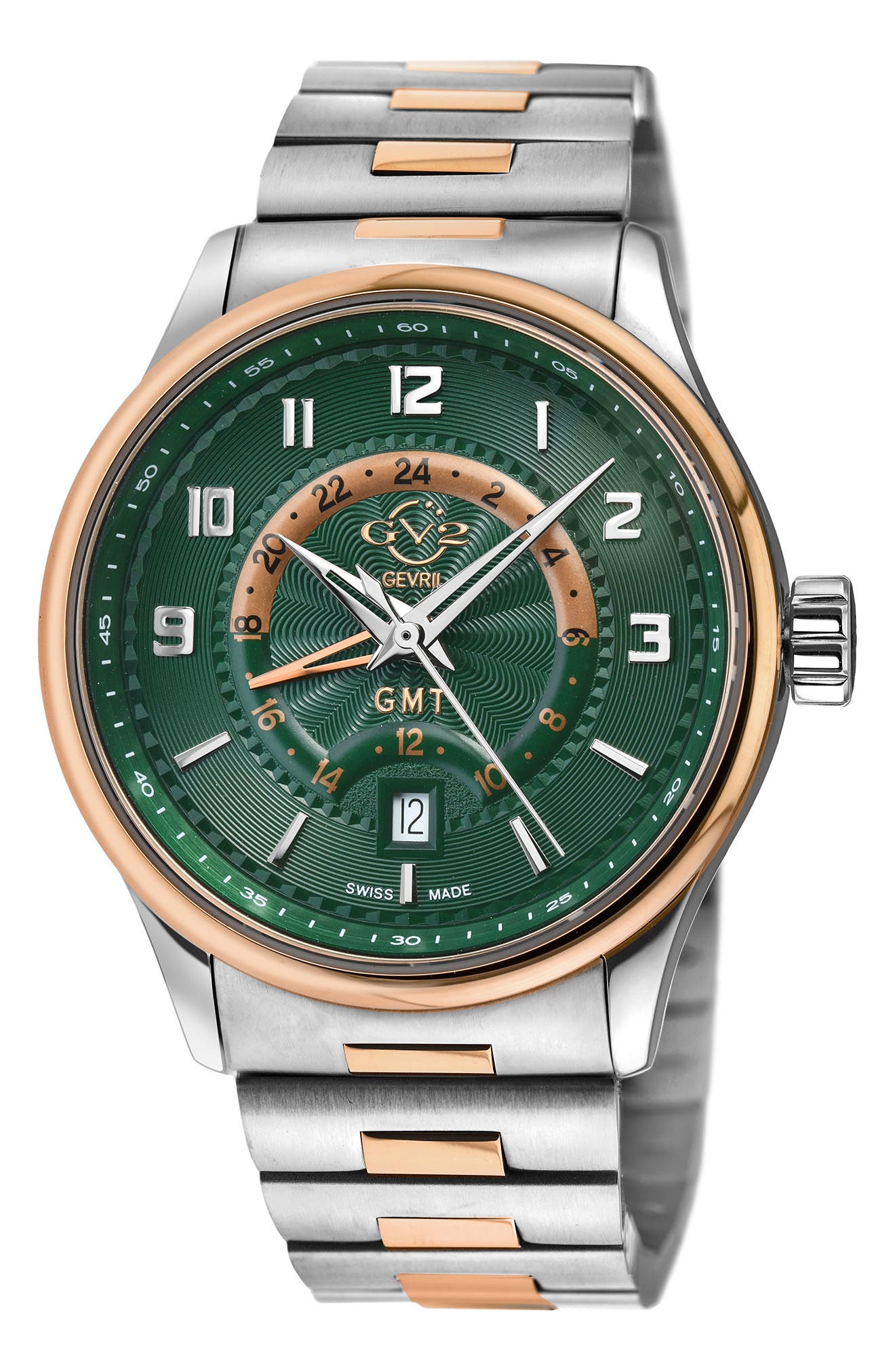 GV2 GEVRIL Men's Giromondo Two-Tone Bracelet Watch, 40mm