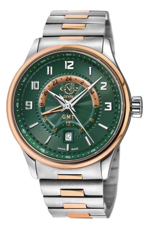GEVRIL Men's Giromondo Two-Tone Bracelet Watch, 40mm