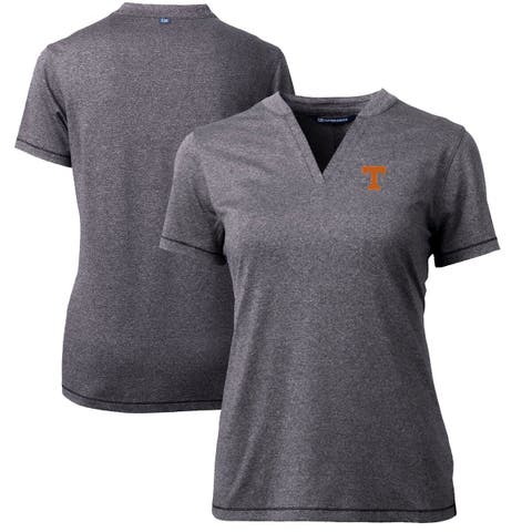Women's Cutter & Buck Heather Charcoal Tennessee Volunteers Forge Blade V-Neck Top