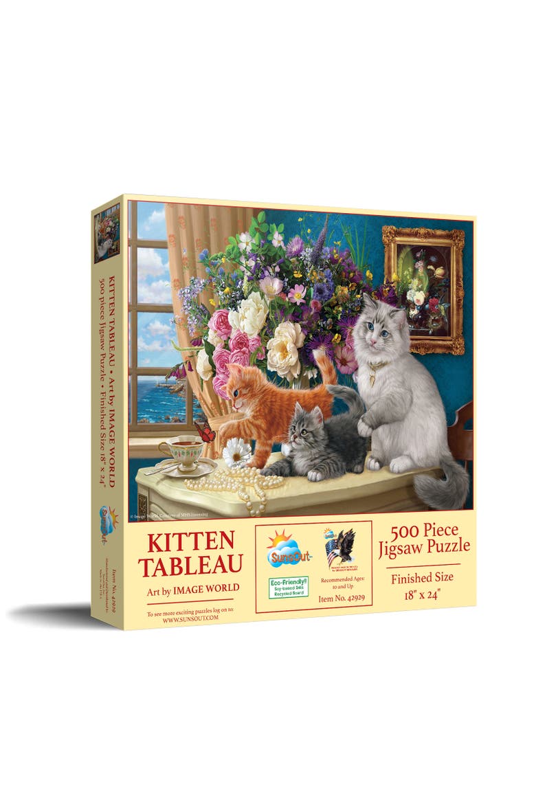 Kitten Tableau 500 piece Jigsaw Puzzle for Adults, Main, color, Multicolor