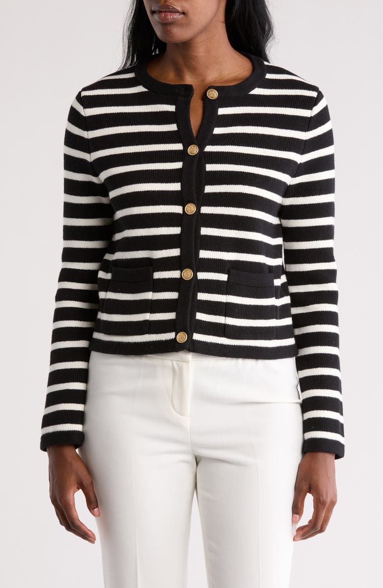 Amanda & Chelsea Stripe Crop Jacket, Main, color, 