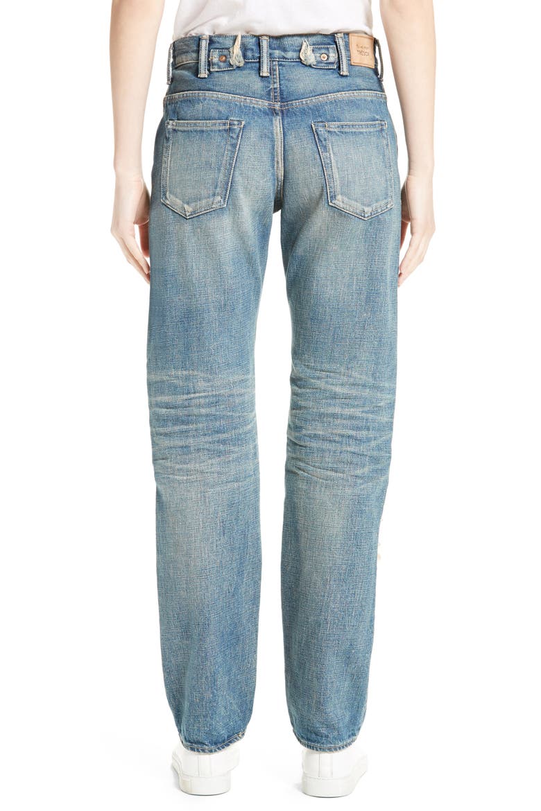 Snow Imitation Pearl Embellished Jeans, Alternate, color, PEARL