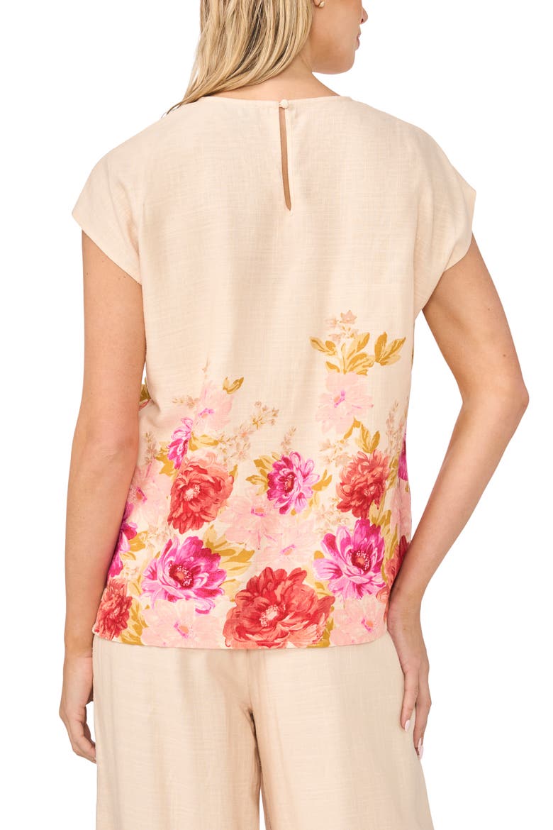 Floral Print Top, Alternate, color, BUTTERCREAM