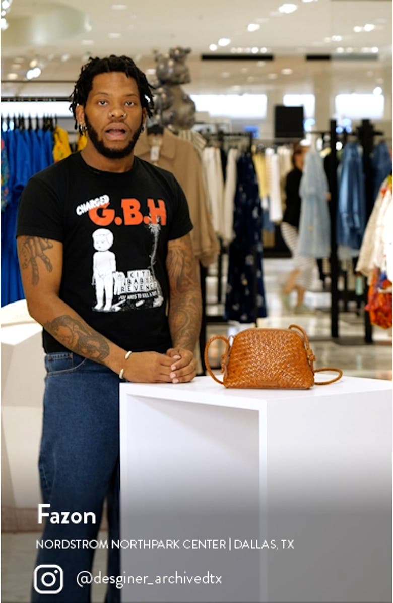 Mini Woven Leather Crossbody Bag, sales video thumbnail