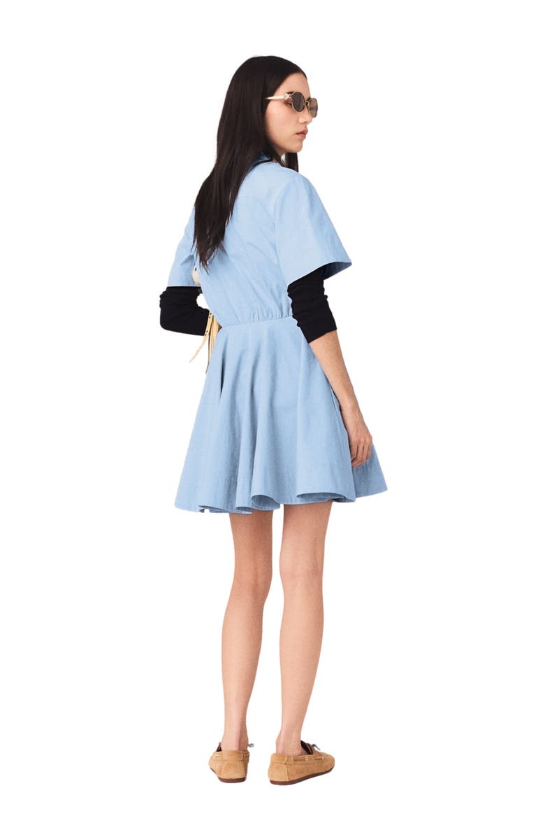 maje Flared shirt dress, Alternate, color, Blue Sky