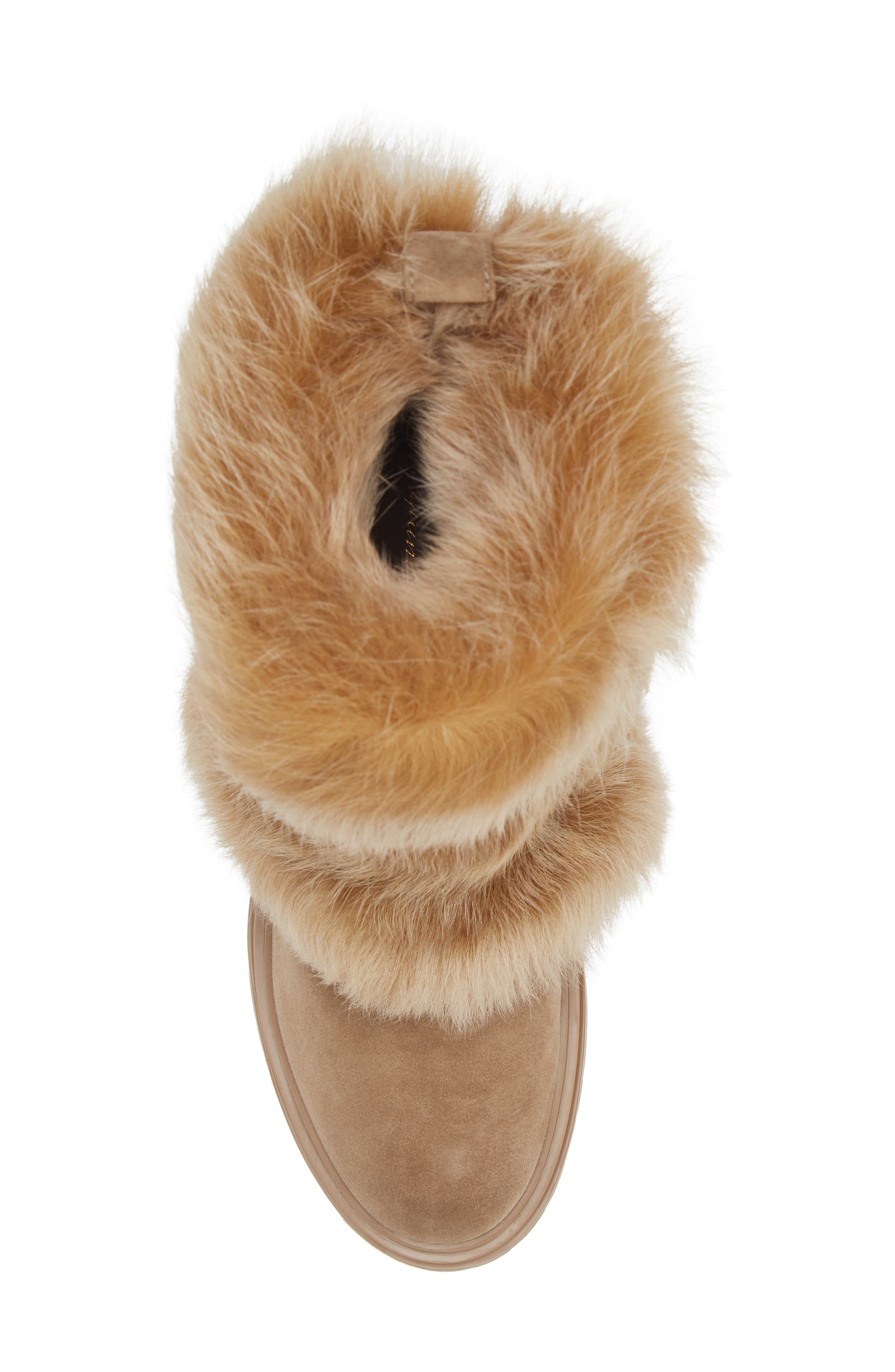 Gianvito Rossi Genuine Shearling Boot, Alternate, color, 