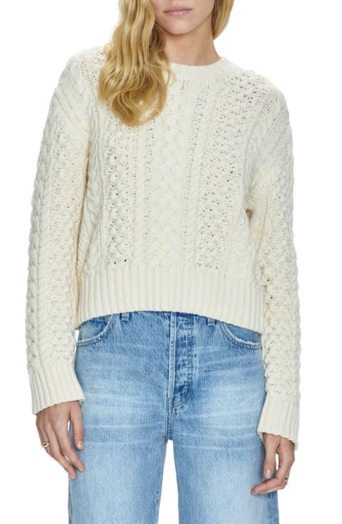 Quinn Mixed Stitch Cotton Blend Sweater