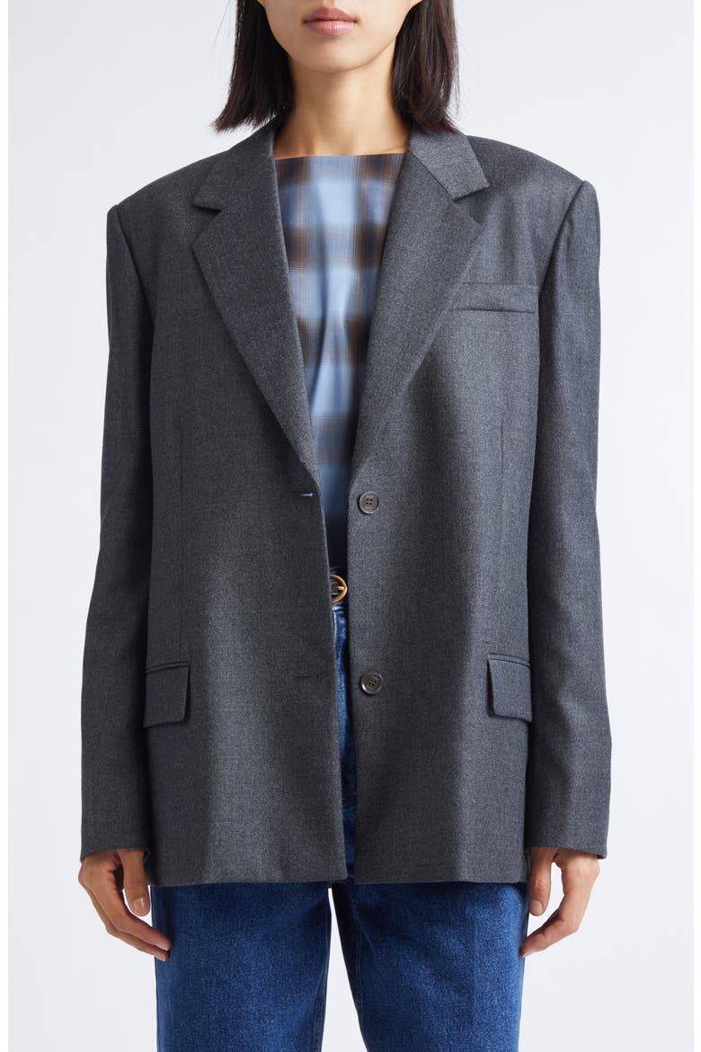 Transformable Single Breasted Wool Blend Blazer, Alternate, color, GREY WOOL BLEND