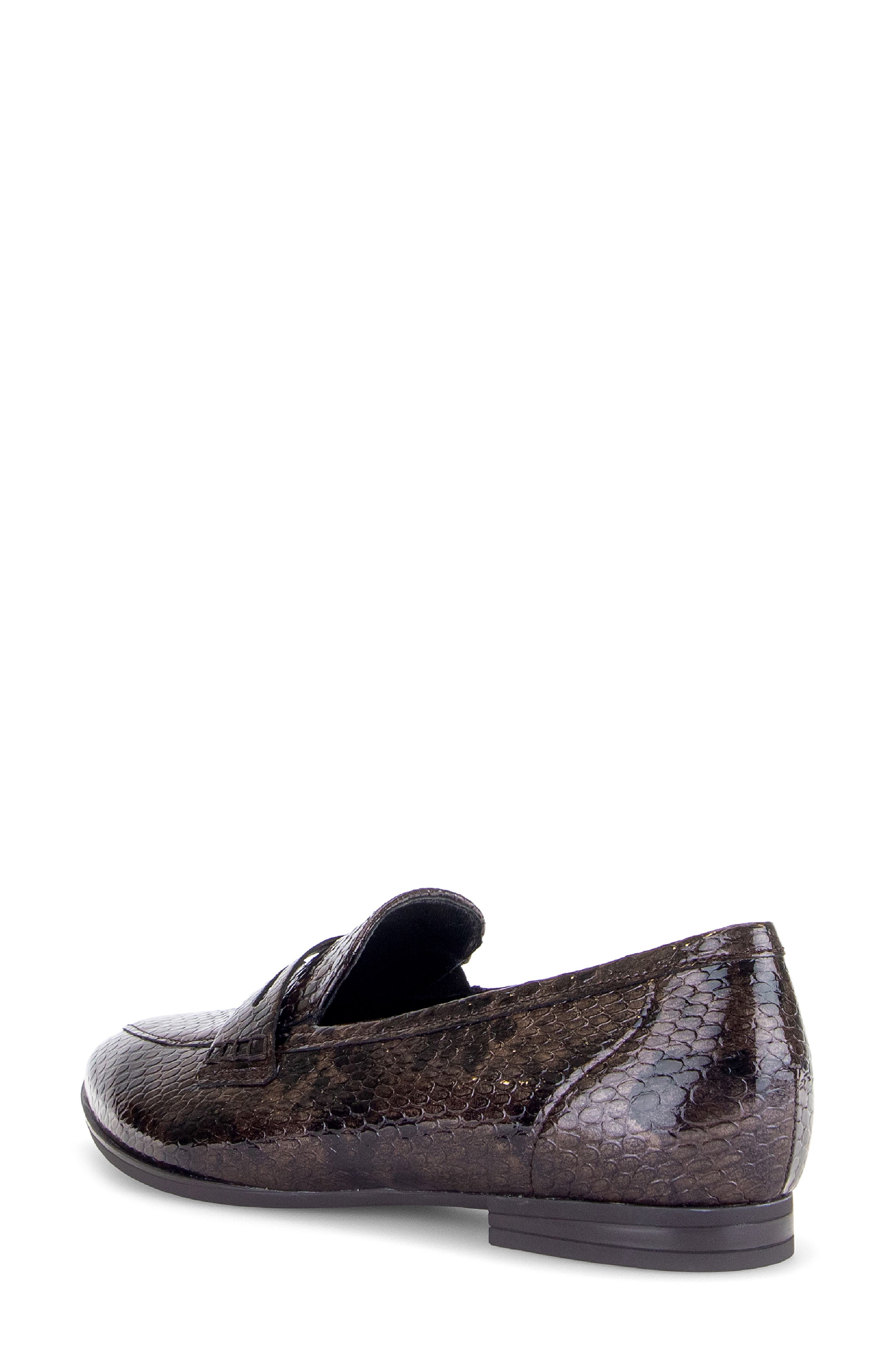 Rosalie Croc Embossed Leather Loafer, Alternate, color, MOCCA