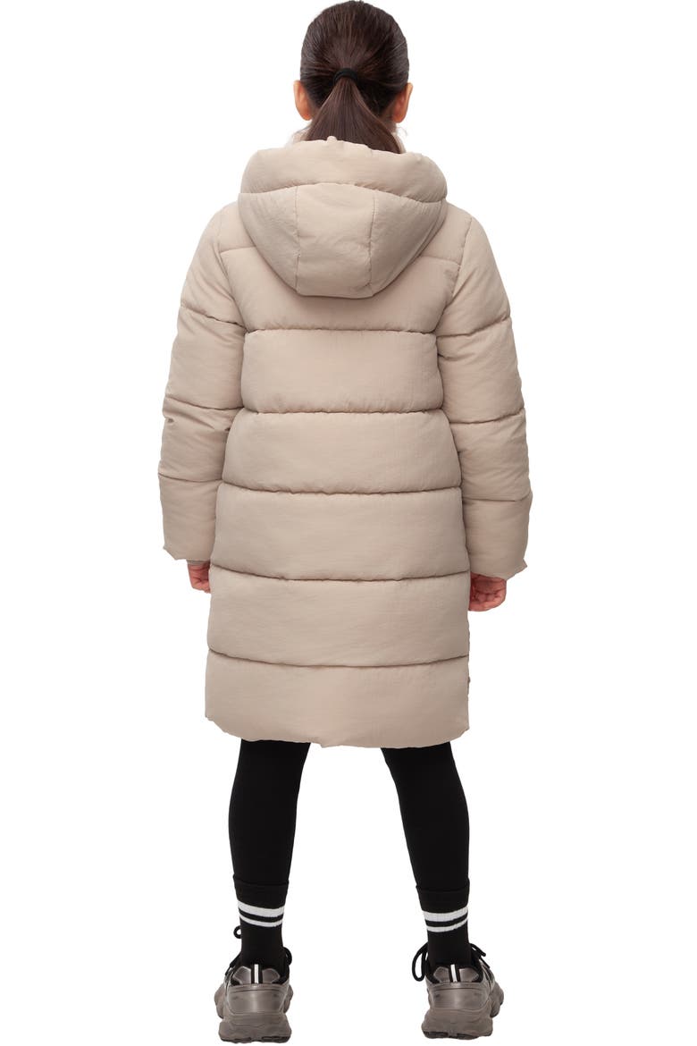 Kids' Knee Length Puffer Coat, Alternate, color, Beige