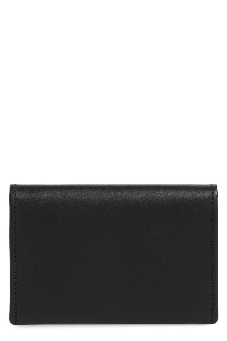 RFID Leather Card Case, Main, color, BLACK