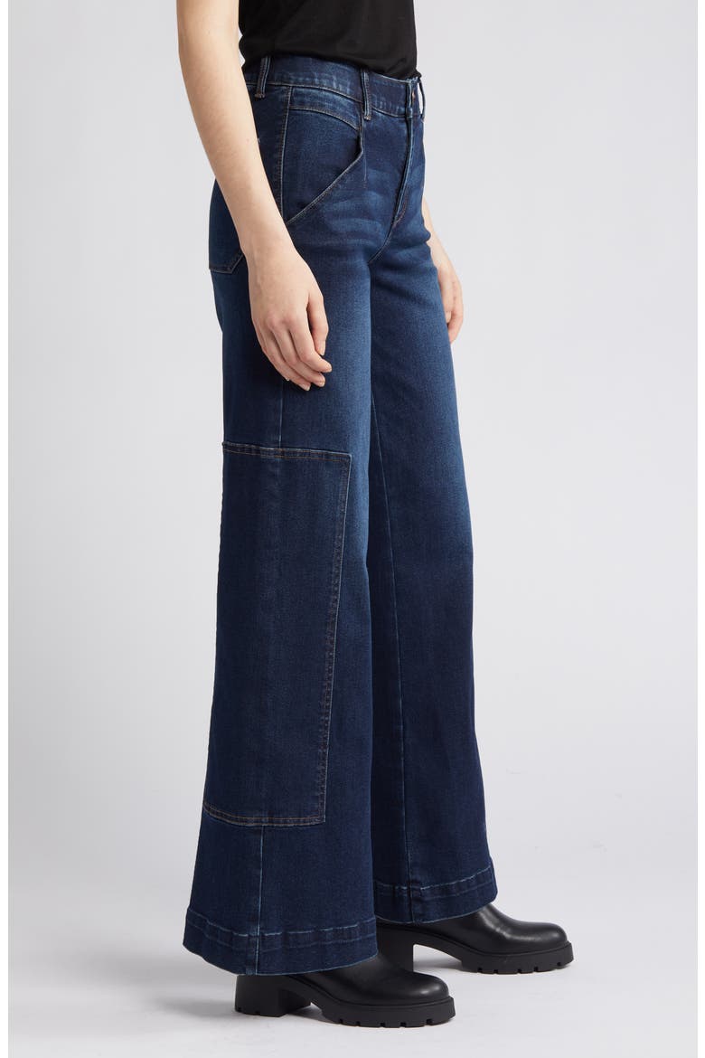 'Ab'Solution High Waist Wide Leg Carpenter Jeans, Alternate, color, INDIGO