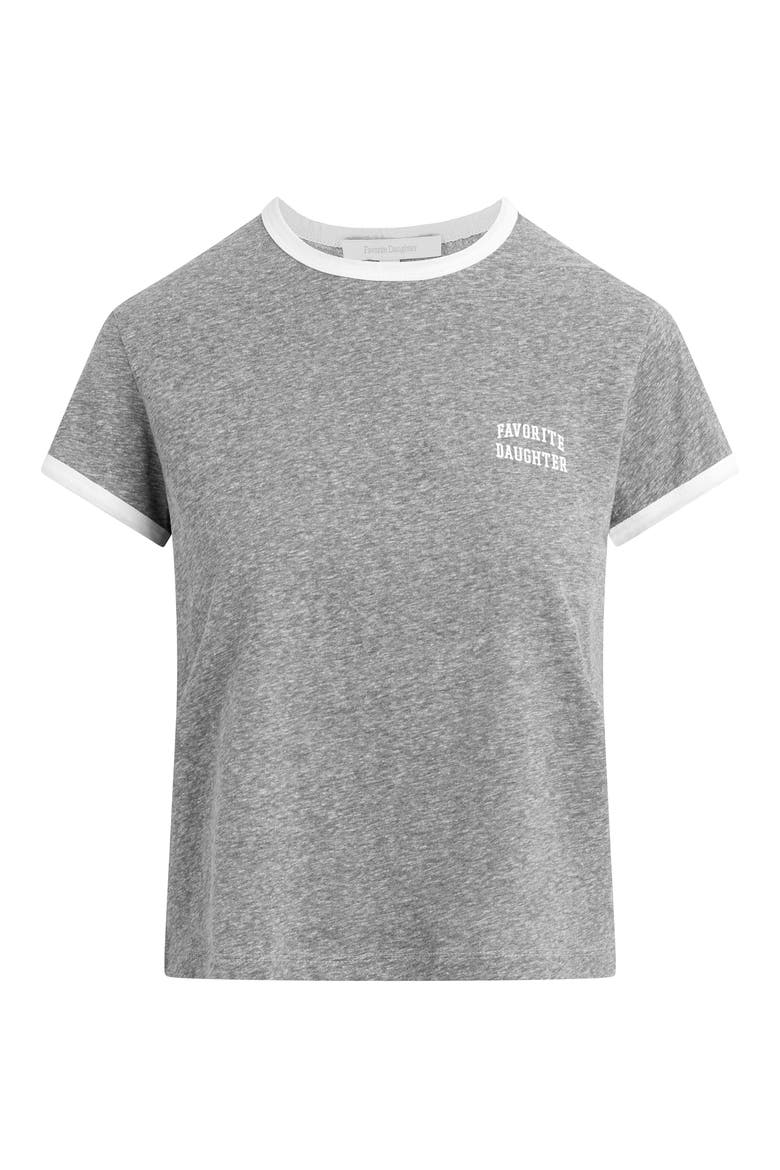 The Collegiate Ringer Graphic T-Shirt, Alternate, color, HEATHER GREY/ WHITE