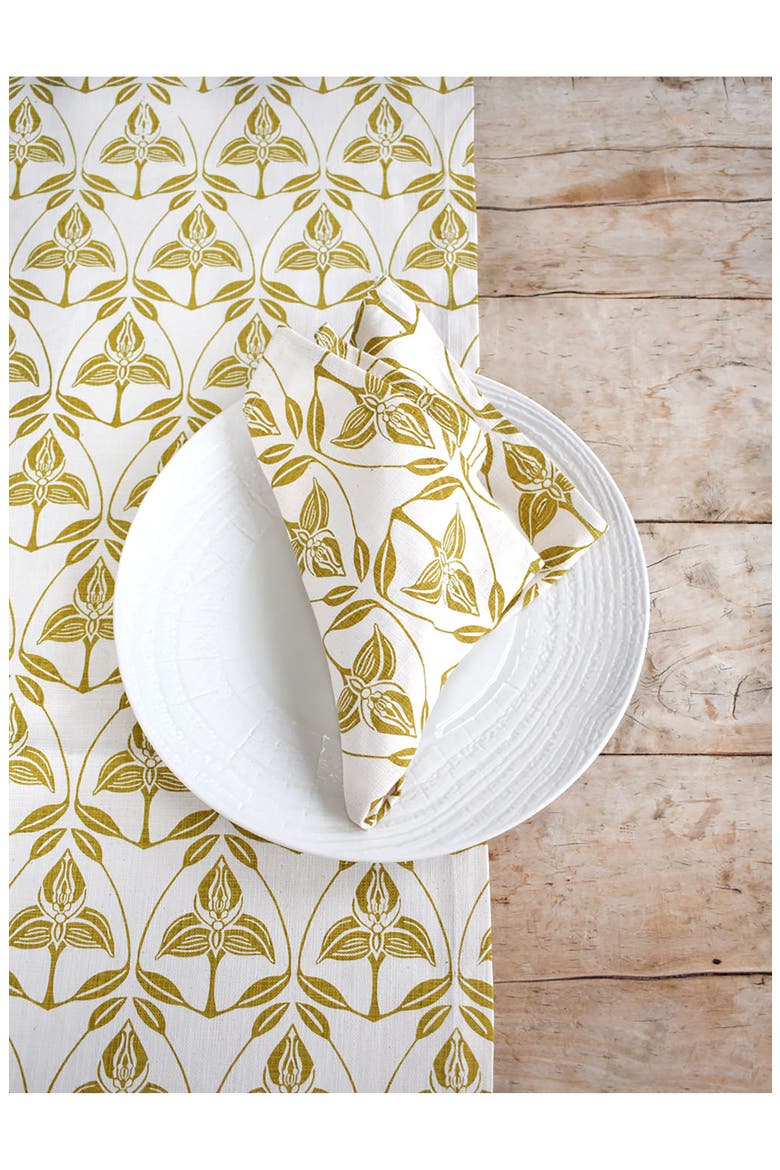 Orchid Cotton Twill Dinner Napkins, Alternate, color, CHARTREUSE