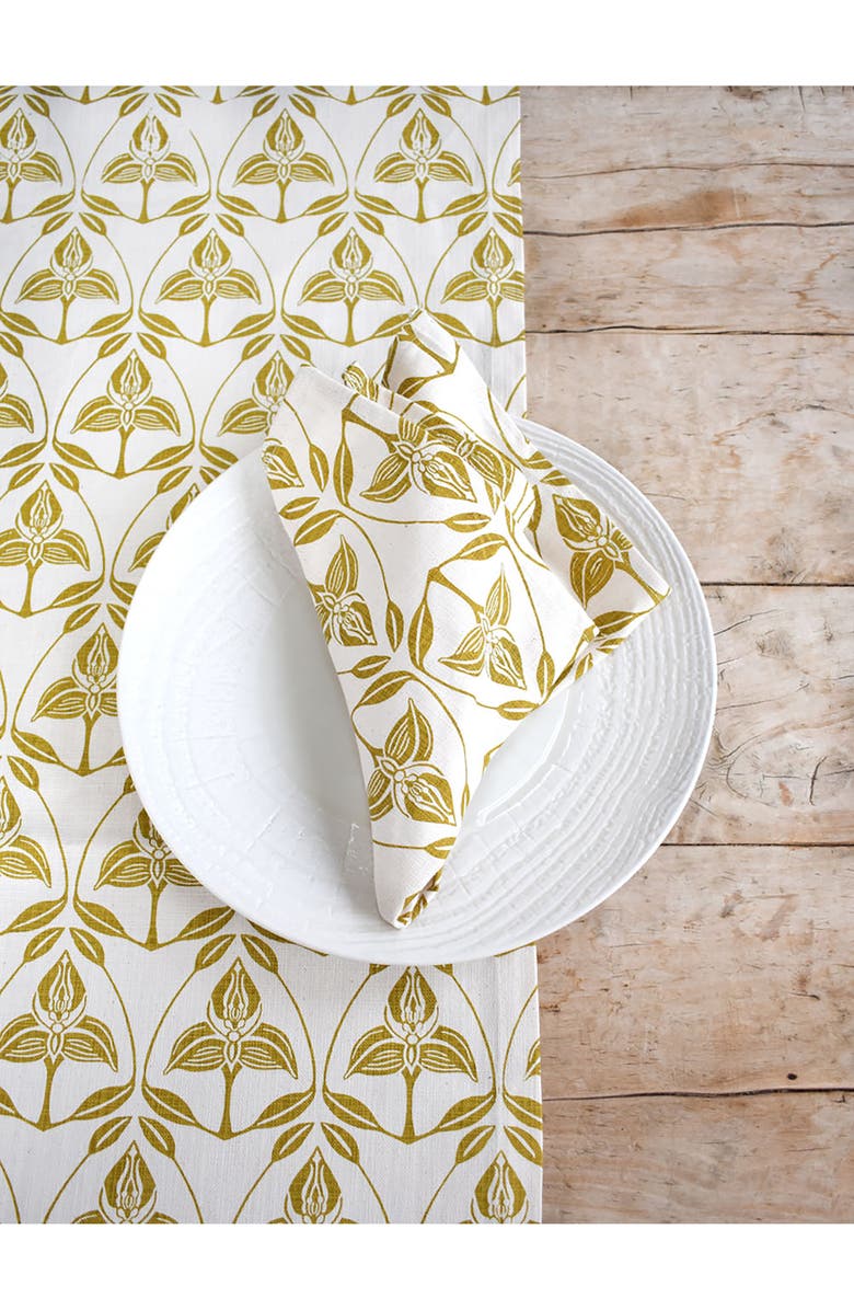 FRENCH HOME Orchid Cotton Twill Dinner Napkins, Alternate, color, Chartreuse