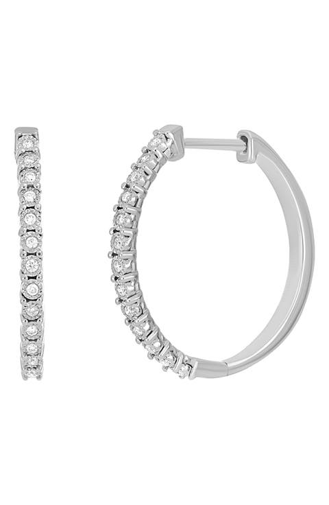 Diamond Hoop Earrings - 0.06ct.