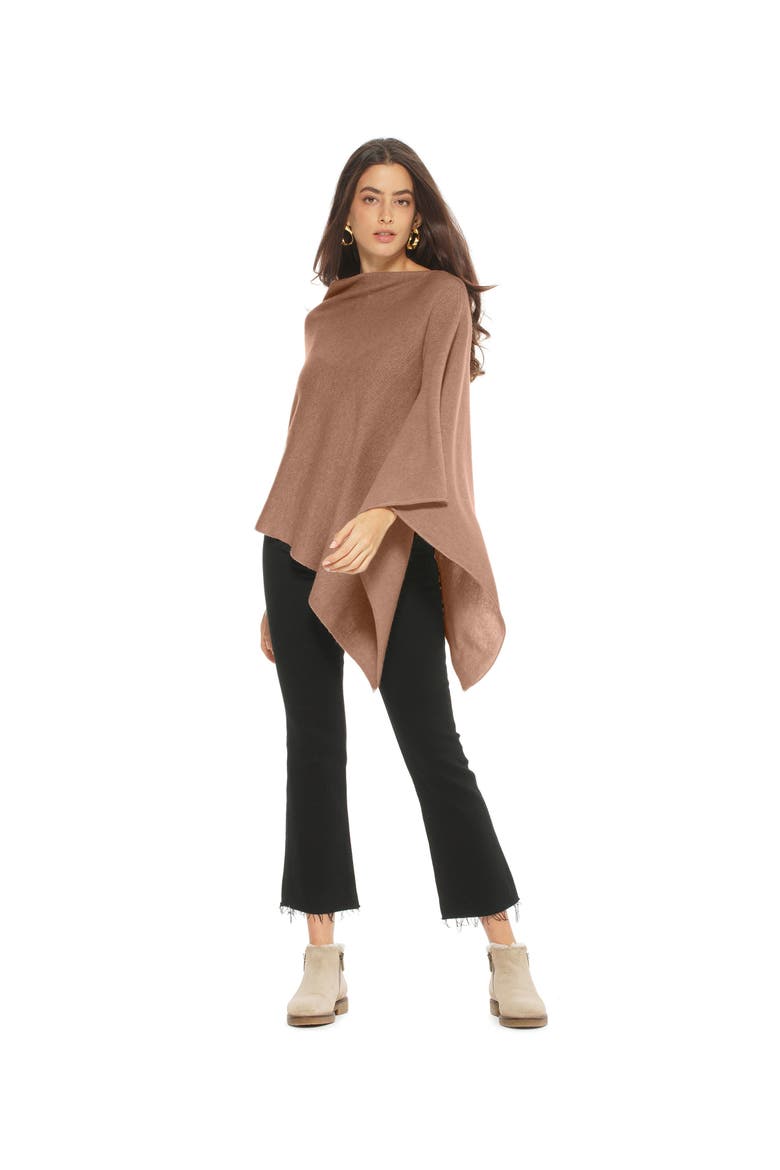 Essential Pure Cashmere Poncho, Alternate, color, Camel