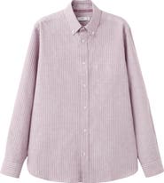 MANGO Regular Fit Stripe Button-Down Shirt