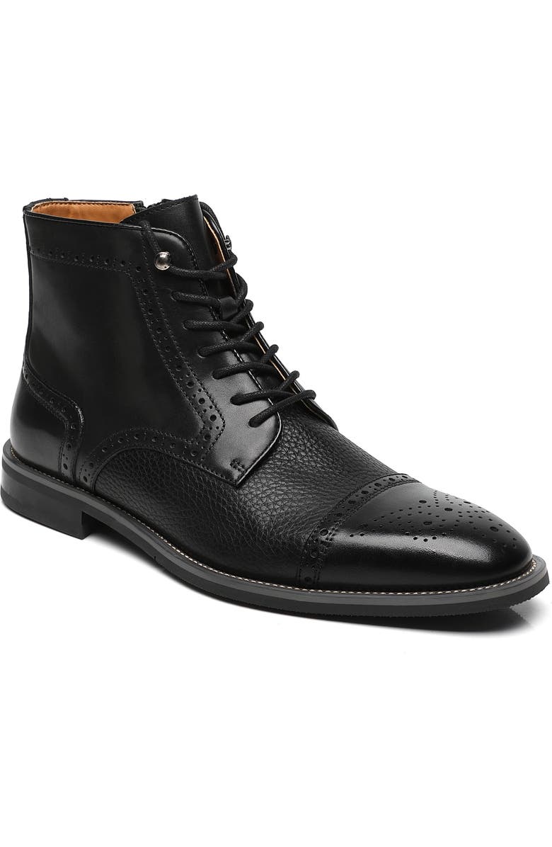 La Milano Jaxon II Cap Toe Boot, Main, color, Black