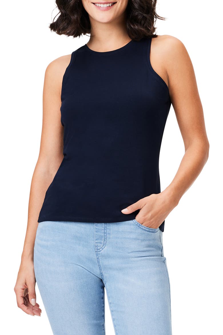 Perfect High Neck Tank, Main, color, DARK INDIGO