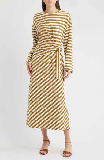 FRNCH Fenouil Directional Stripe Long Sleeve Dress