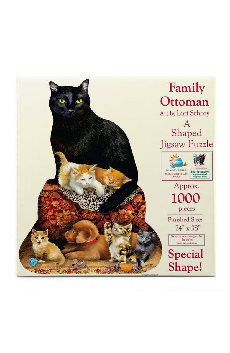 Sunsout Family Ottoman 1000 piece Jigsaw Puzzle for Adults Special Shape, Alternate, color, Multicolor
