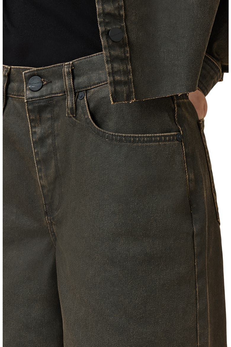 Louie Oversize Denim Shorts, Alternate, color, GOLDEN BLACK