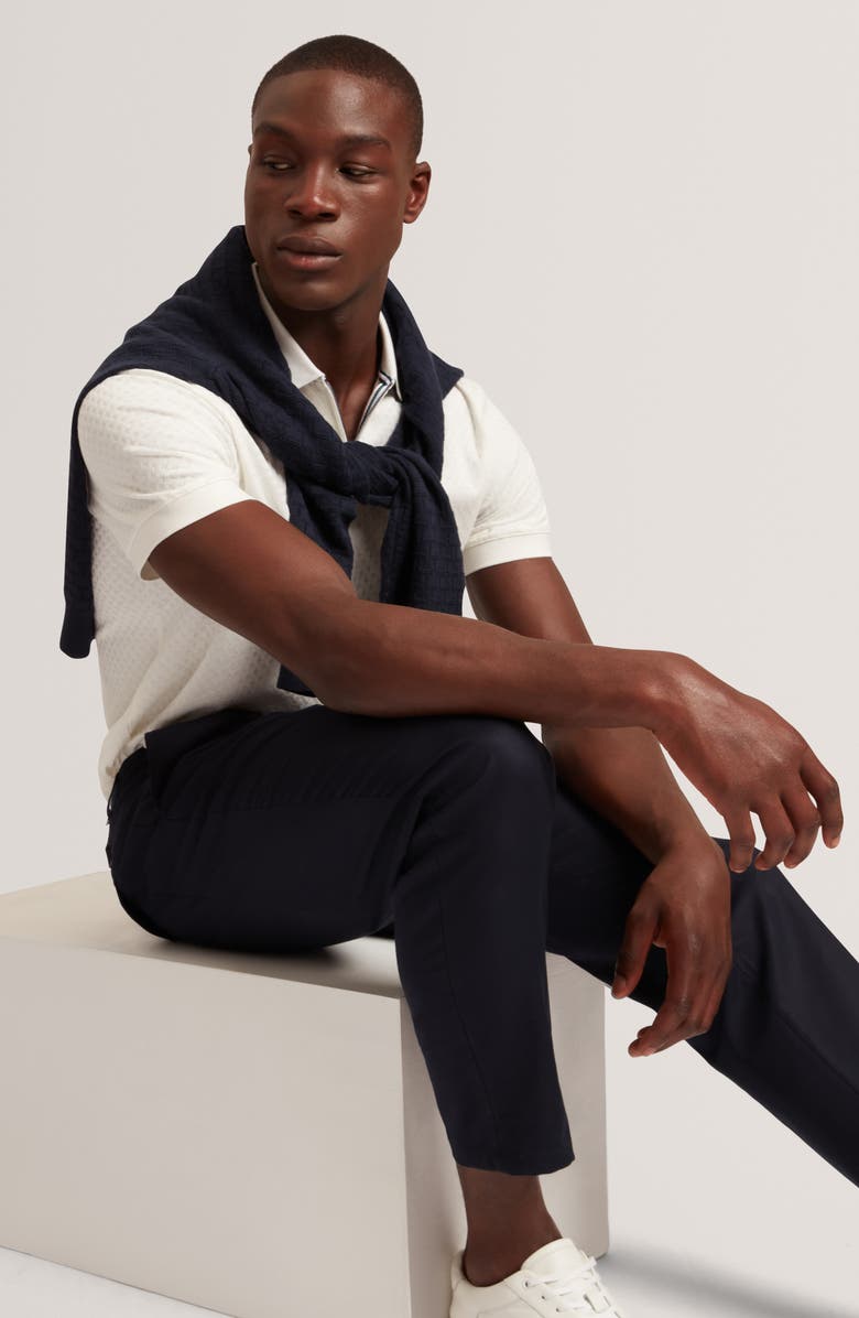 Ted Baker Cophen Stretch Cotton Zip Polo, Alternate, color, White