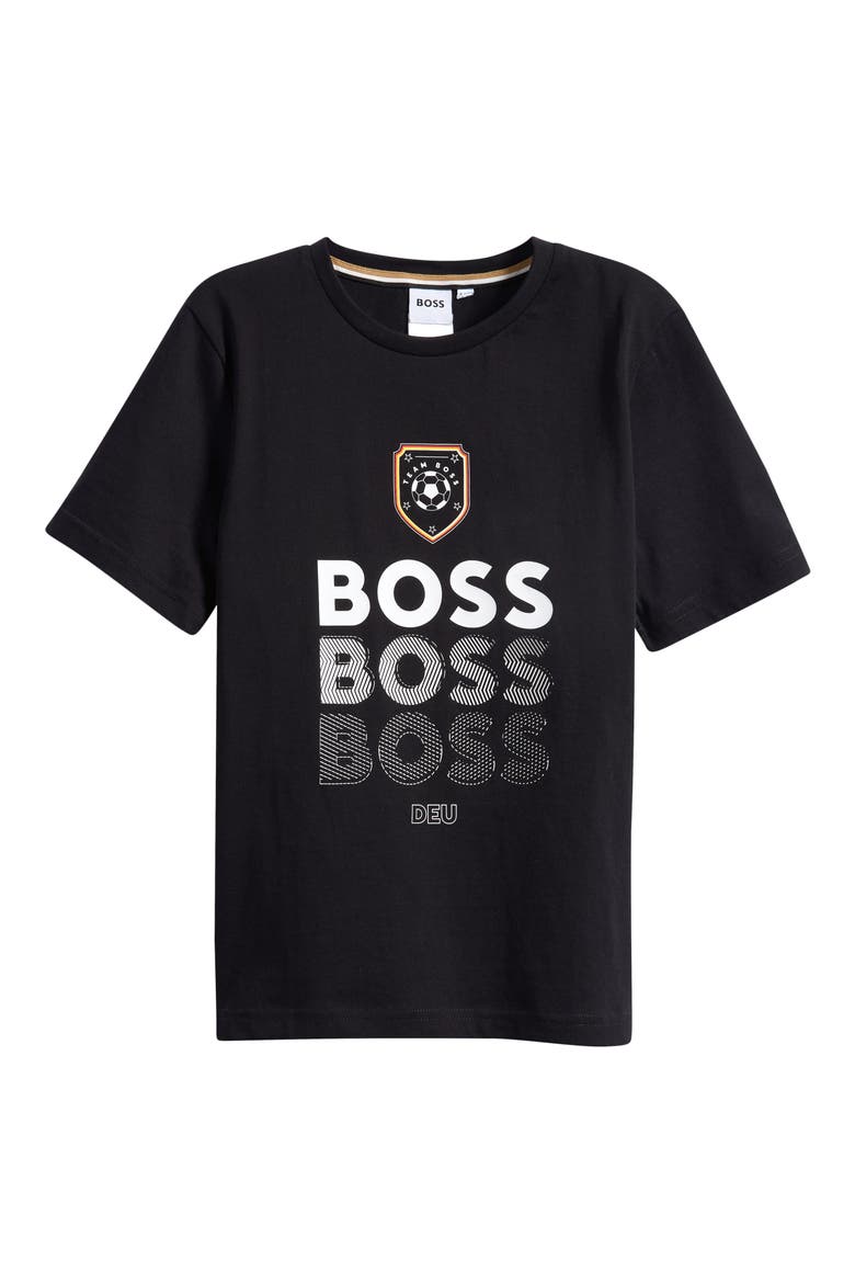 Kids' Short Sleeve Logo Graphic T-Shirt, Main, color, BLACK