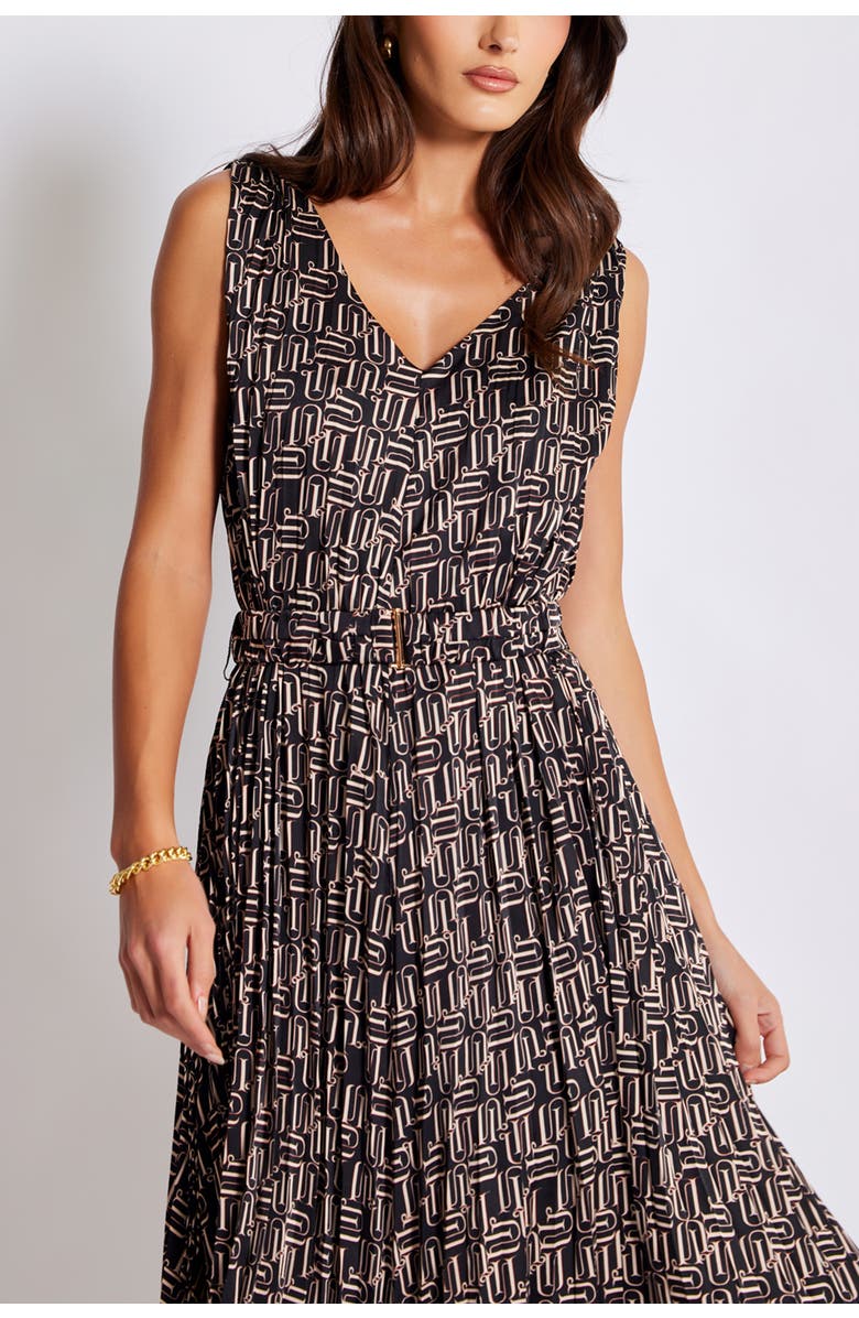 Bishop + Young Highbrow Pleat Dress, Alternate, color, Retro Print