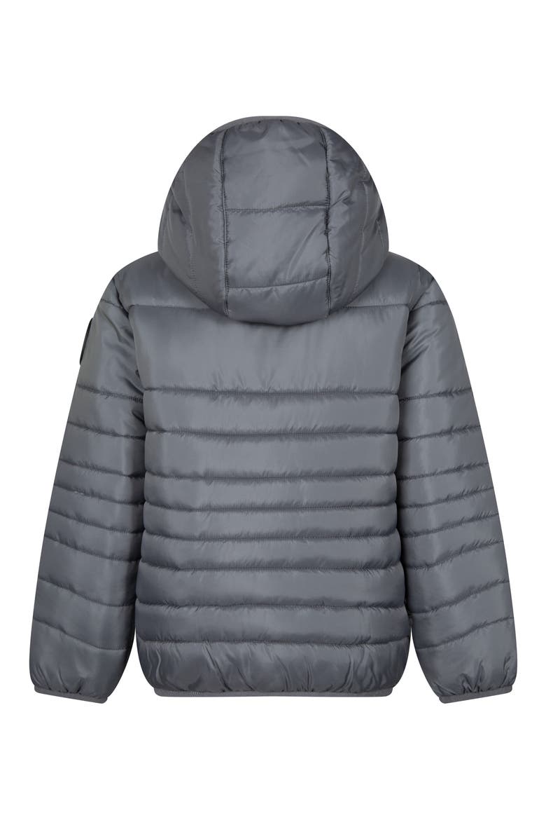 Kids' Midweight Hooded Puffer Jacket, Alternate, color, SMOKE GREY