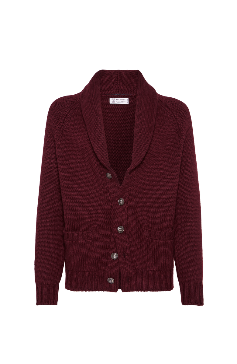 Brunello Cucinelli Cashmere Feather yarn cardigan, Main, color, Amaranth
