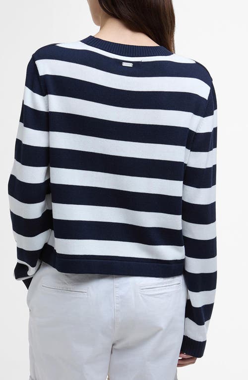 Barbour Bronya Stripe Cotton Blend Sweater In Navy