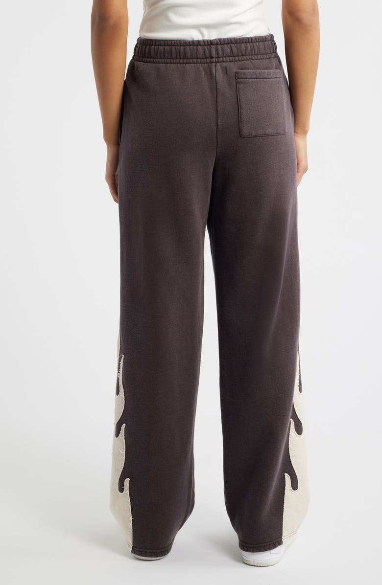PacSun Flame Appliqué Sweatpants, Alternate, color, Brown