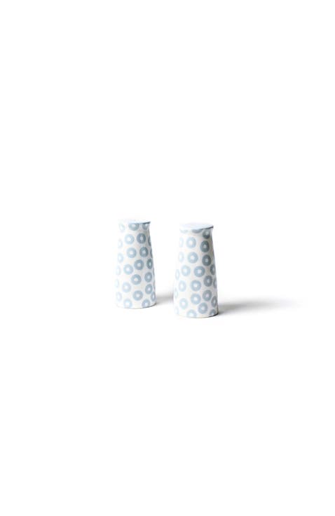 Iris Blue Pip Pedestal Salt and Pepper Shaker Set