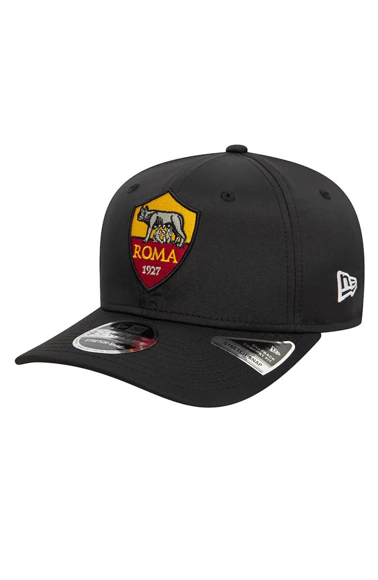 New Era Men's New Era Black AS Roma Core Flex Hat, Main, color, 